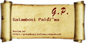 Galambosi Palóma névjegykártya